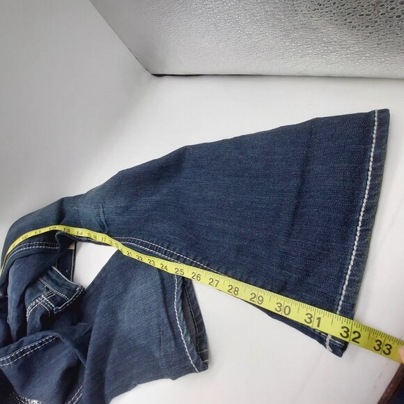 Hydraulic Metro Flare Dark Wash Jeans Embellished Size 12 - Picture 7 of 8